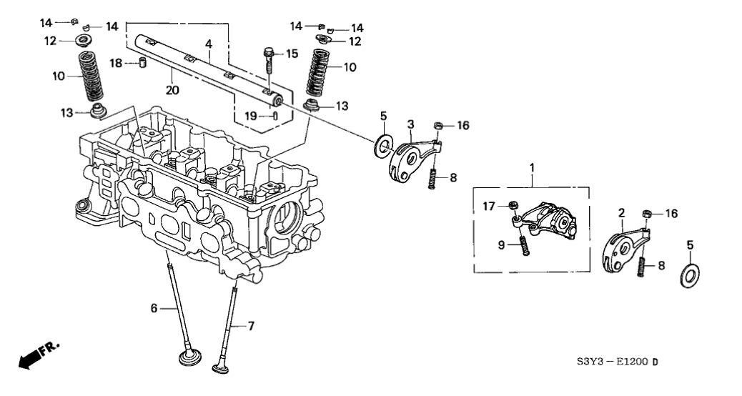Honda New 2000-2006 Fits Honda Insight Shaft, Rocker Arm, Part # 14631-PHM-010