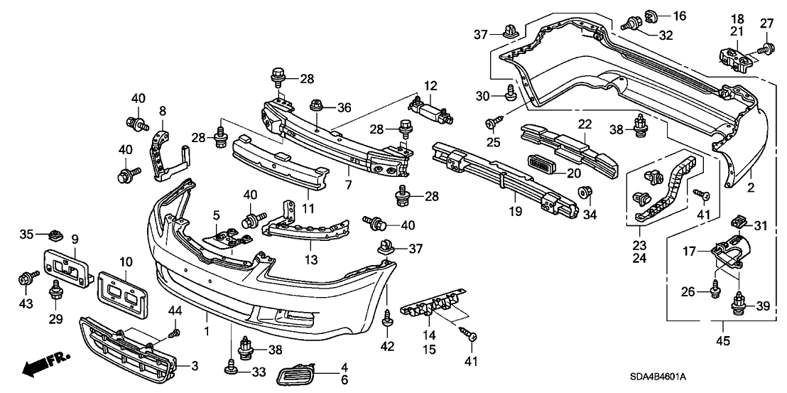 Honda New 2006-2007 Fits Honda Accord Finisher, RR. Bumper Cover *YR562P* (CARBON BRONZE PEARL), Part # 71504-SDC-A00ZG