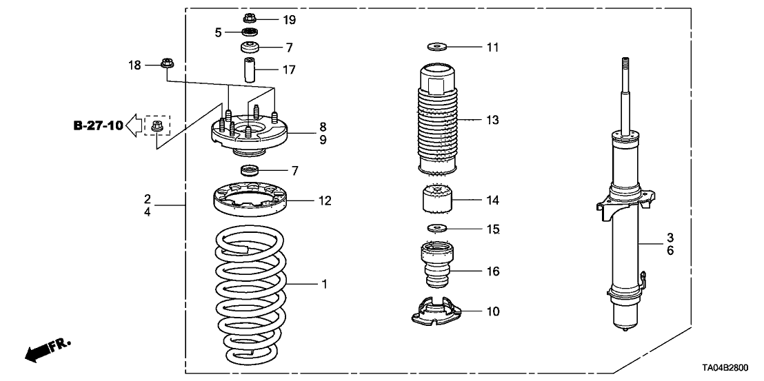 Honda New 2010-2012 Fits Honda Accord Front Spring, Part # 51401-TA5-A02