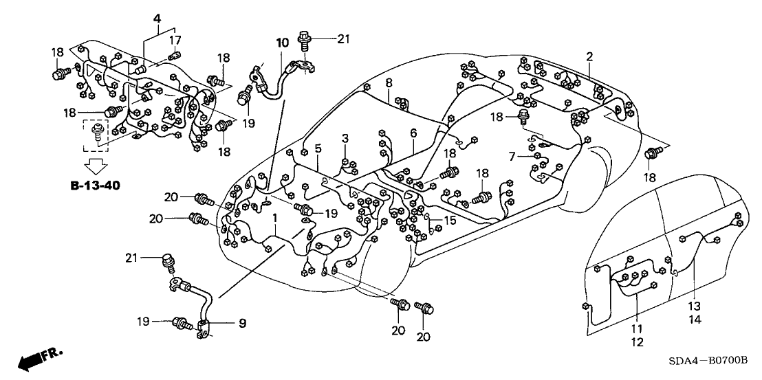 Honda New 2005 Fits Honda Accord Instrument Wire Harness, Part # 32117-SDA-A12
