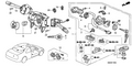 Honda New 1998-2002 Fits Honda Accord Key Cylinder Set (Service), Part # 06350-S82-A12