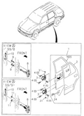 Honda New 1998-2002 Fits Honda Passport Hinge, Rear Door (Driver Side Upper/R. Lower), Part # 89714-75963