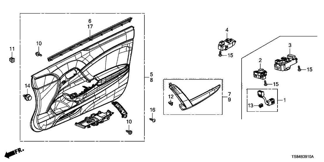 New 2013 Fits Honda Civic Base Component *NH686L*, Part # 83501-TS8-A11ZA