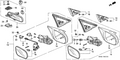 Honda New 1998-2000 Fits Honda Civic Mirror Assembly, Driver Side Door (Starlight Black Pearl) (R.C.), Part # 76250-S01-A25ZH