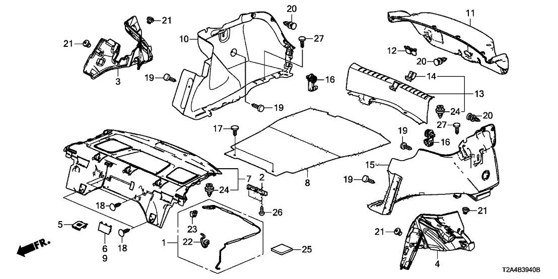 Honda New 2013 Fits Honda Accord Tray, RR. *NH836L* (WISTERIA LIGHT GRAY), Part # 84505-T2A-A31ZB