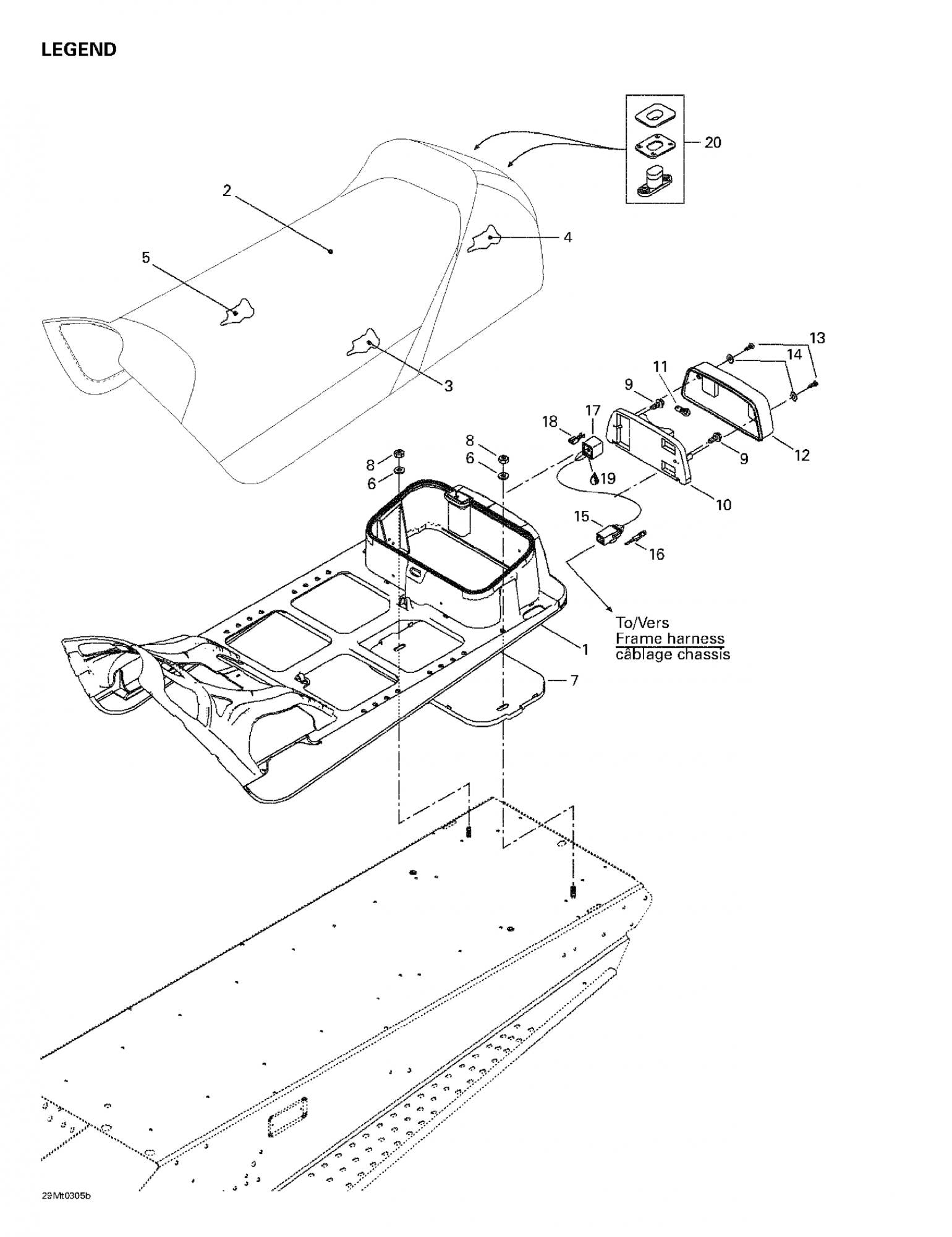 Fits 1999-2005 Ski-Doo Formula Deluxe 500/600/700 / Formula Deluxe 600/700 Models Under Chest, OEM Part # 572107601