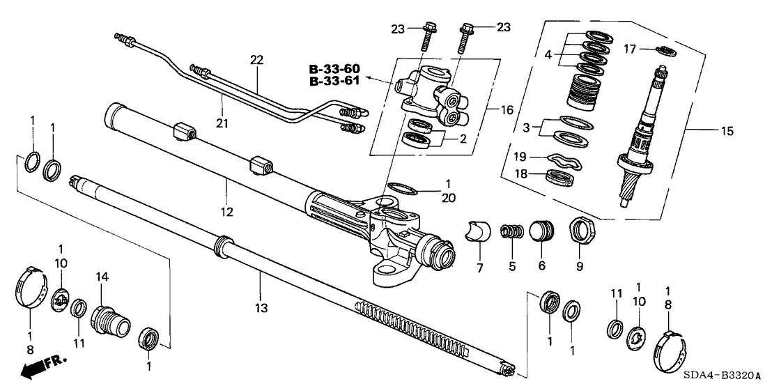 Honda New 2003-2007 Fits Honda Accord Steering Rack, Part # 53626-SDA-A01