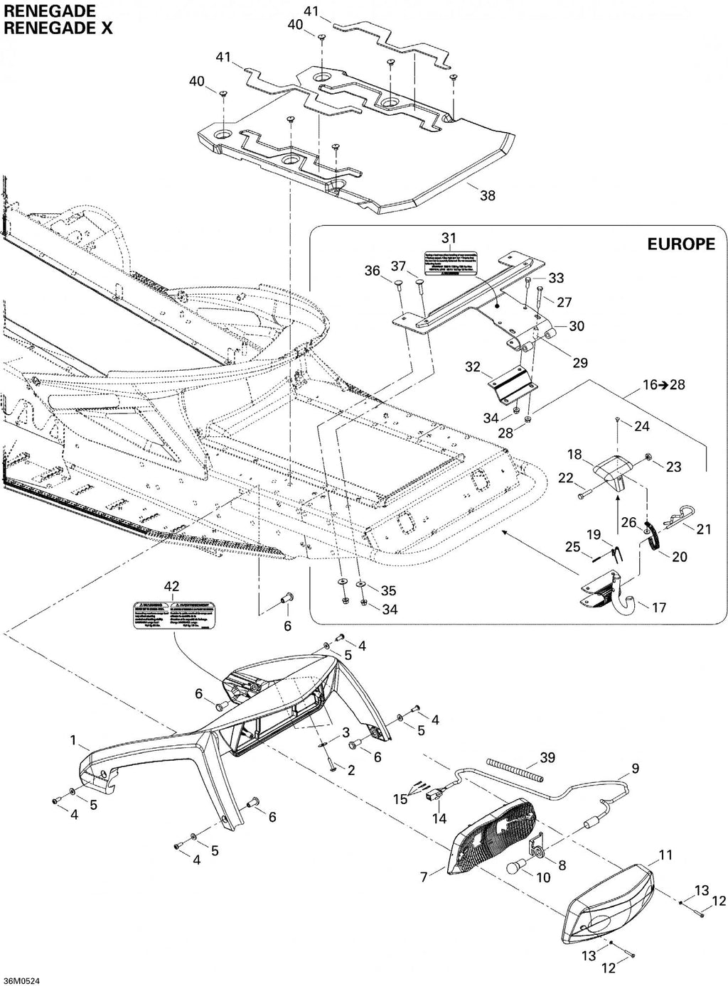 Fits 2004-2005 Ski-Doo MX Z 600 HO Renegade / MX Z 600 HO SDI Renegade & Renegade X Models Socket Screw M6 X 16, OEM Part # 250000168