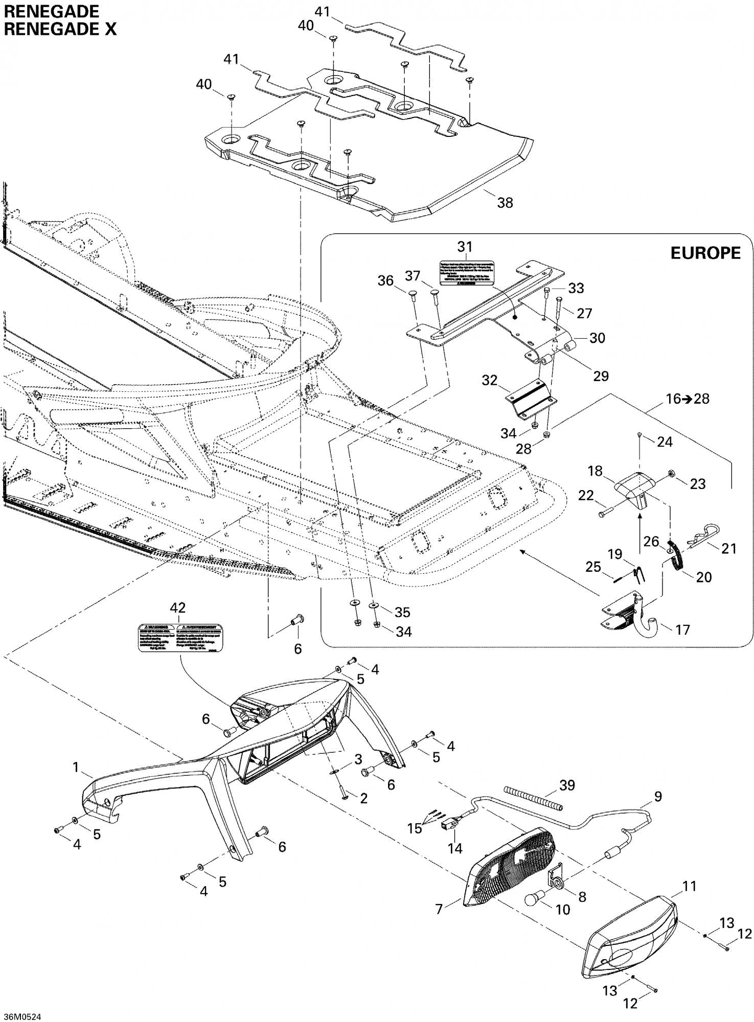Fits 2004-2005 Ski-Doo MX Z 600 HO Renegade / MX Z 600 HO SDI Renegade & Renegade X Models Socket Screw M6 X 16, OEM Part # 250000168