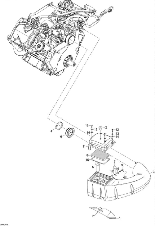 Fits 2004-2006 Ski-Doo Expedition 4-TEC / Expedition V-1000 Air Intake Cover, OEM Part # 605250565