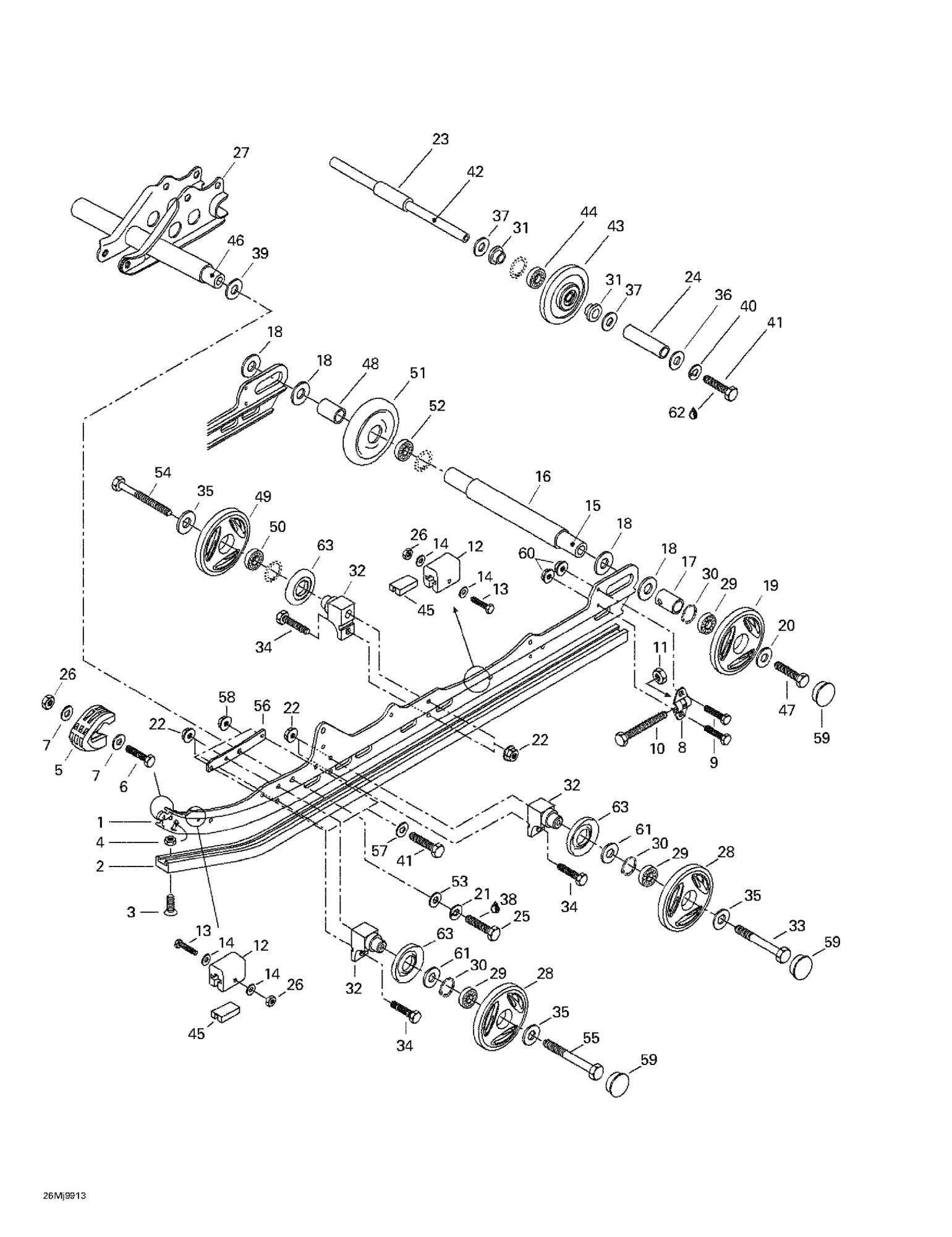 Fits 1998-2001 Ski-Doo Grand Touring 600 / Grand Touring 700 Models Runner Shoe, OEM Part # 560103500