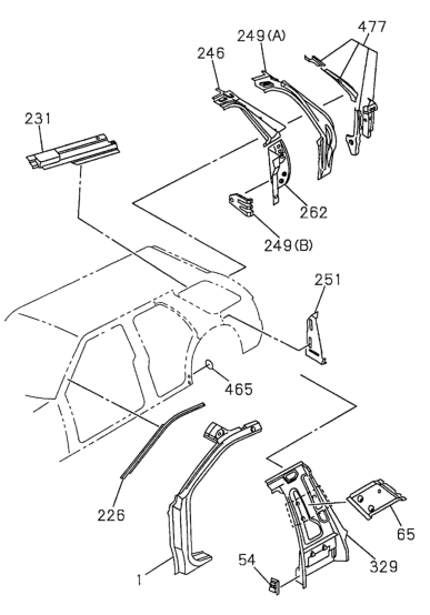 Honda New 1994-1997 Fits Honda Passport Panel Assy., L. A-Post (Upper)(Outer), Part # 89708-56880