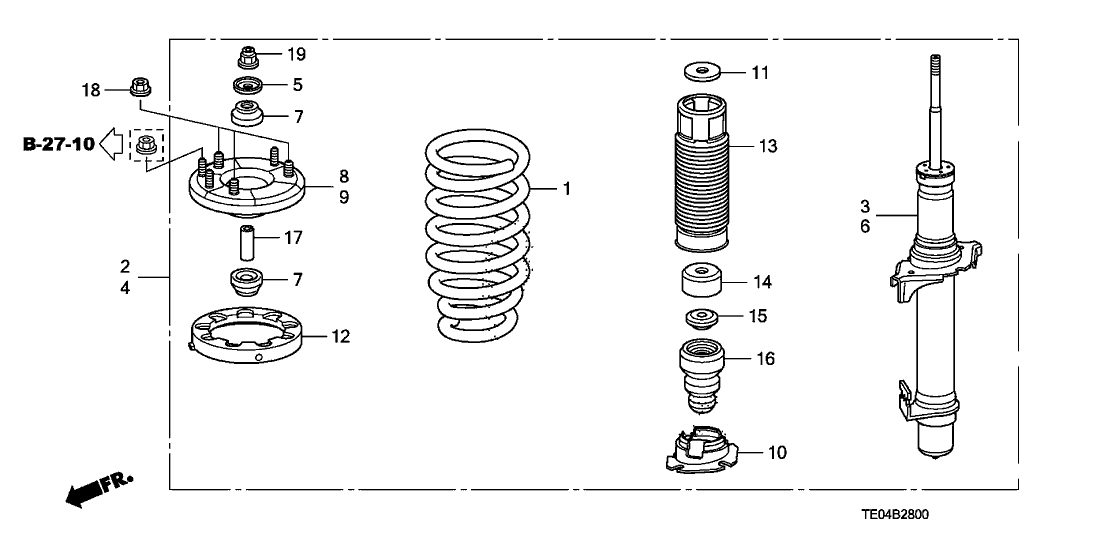 Honda New 2008-2012 Fits Honda Accord Front Spring, Part # 51401-TE0-A02