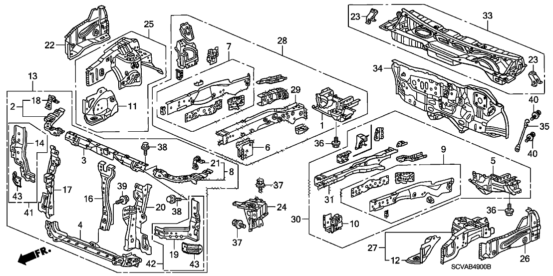 Honda New 2007-2011 Fits Honda Element Plate Set, L. FR. Side Back, Part # 04615-SCV-A20ZZ