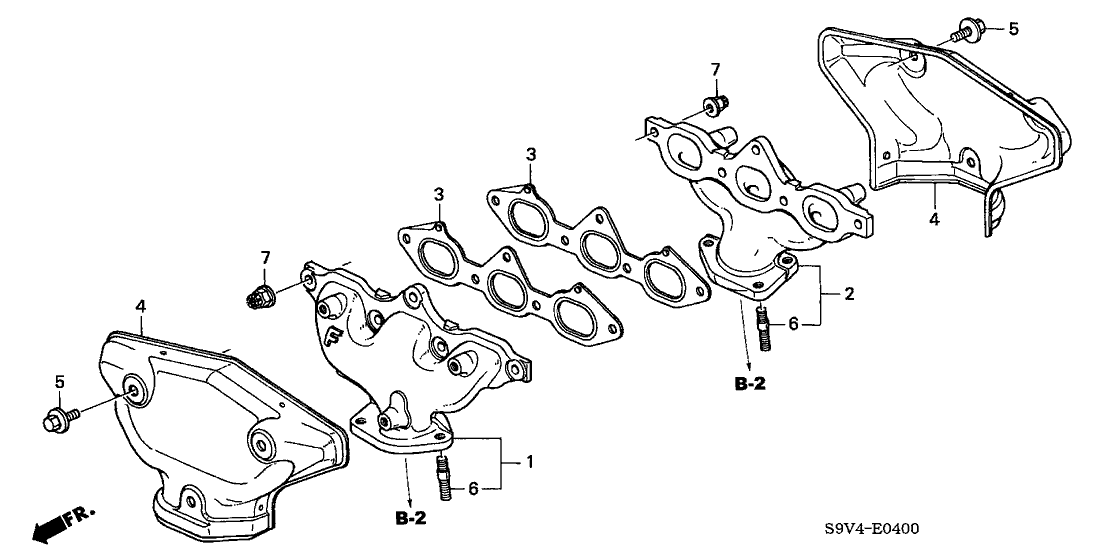 New 2003-2004 Fits Honda Pilot Manifold Assembly, Front Exhuast, Part # 18000-P8E-L00