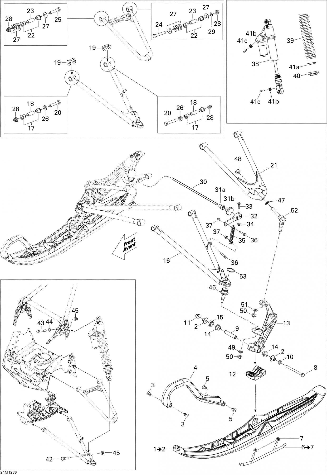 2010-2017 Fits Ski-Doo Mxz X-Rs 600Hoe Xs Rs RH Lwr Arm, OEM Part # 505072654