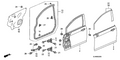 Honda New 2007-2008 Fits Honda Fit Skin Set, R. FR. Door, Part # 67111-SAA-315ZZ
