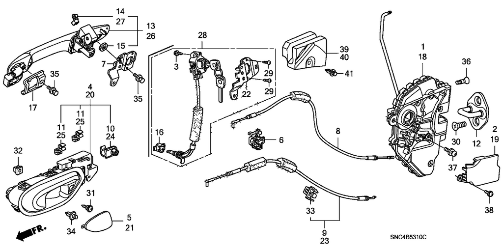 New 2006-2008 Fits Honda Civic Handle Assembly, Driver Side Door (Outer) (Fluorite Silver Metallic), Part # 72180-SNA-A11ZV