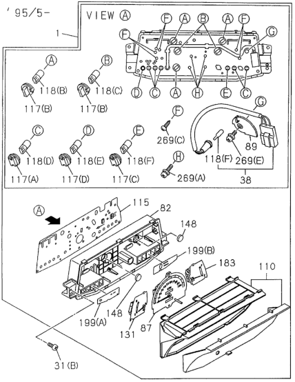 Honda New 1994-1995 Fits Honda Passport Speedometer, Part # 89707-79040