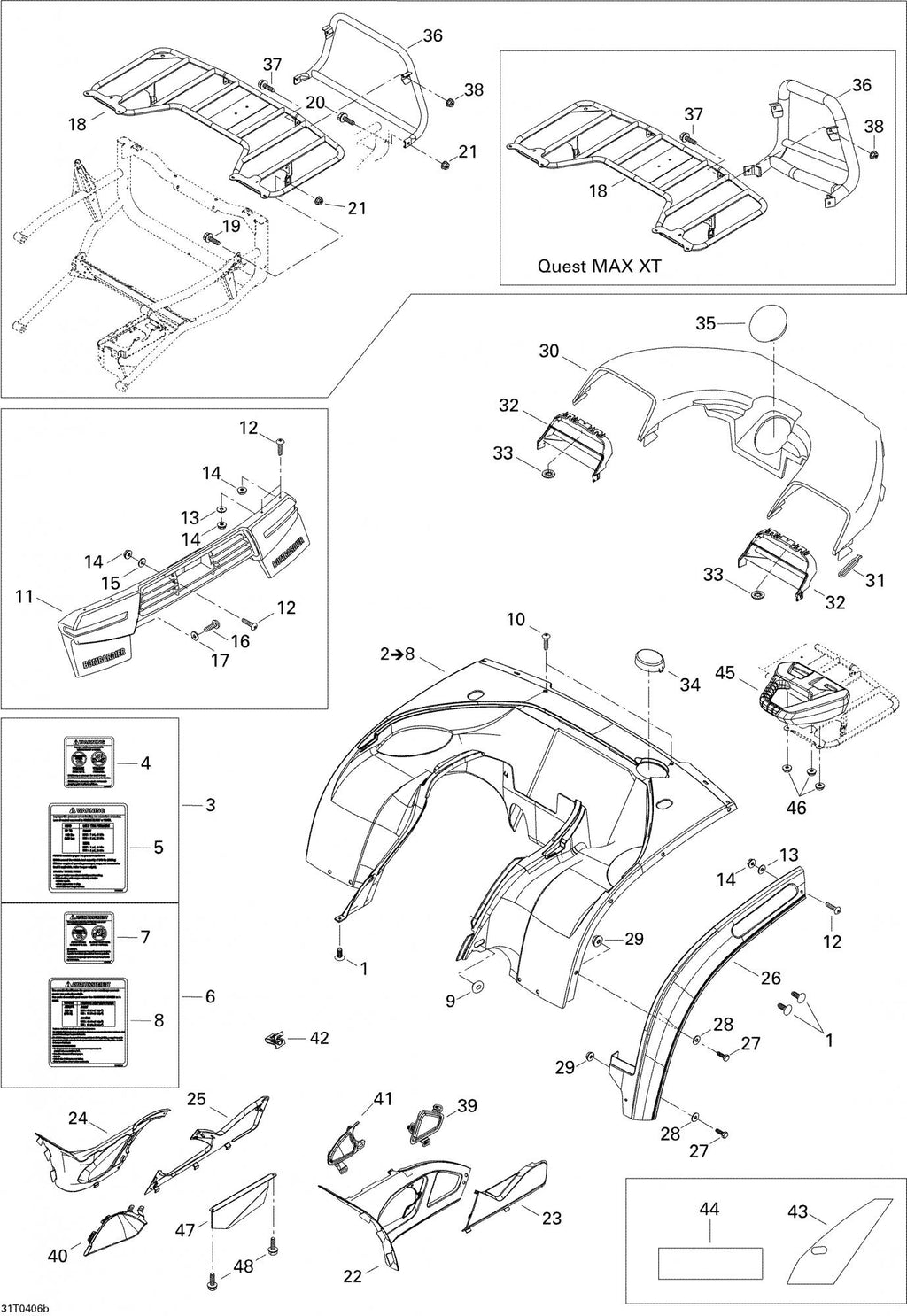 Fits 1999-2005 Can-Am Quest / Quest 500 Models Push Nut, OEM Part # 250100000