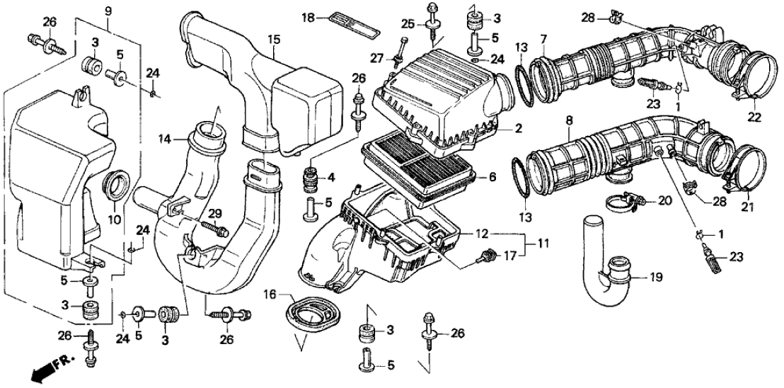 Honda New 1994-1997 Fits Honda Del Sol Tube A, Air Inlet, Part # 17243-P30-000