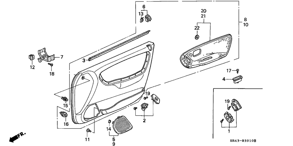 New 1992 Fits Honda Civic Switch Assembly, Power Window Passenger (Vintage Red), Part # 35755-SR4-A01ZC