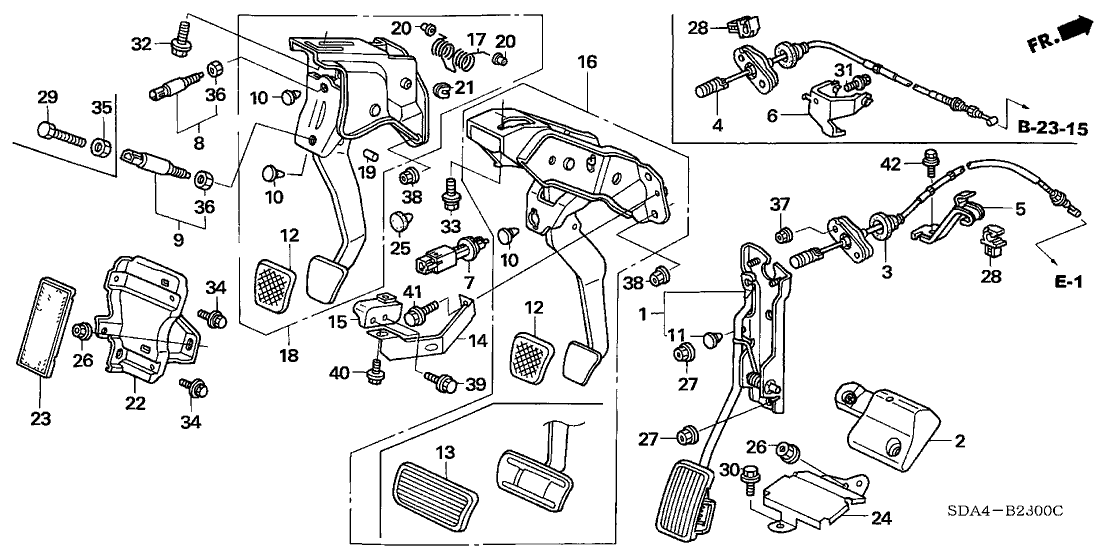 New 2003-2007 Fits Honda Accord Brake Pedal Assembly, Part # 46600-SDA-A03
