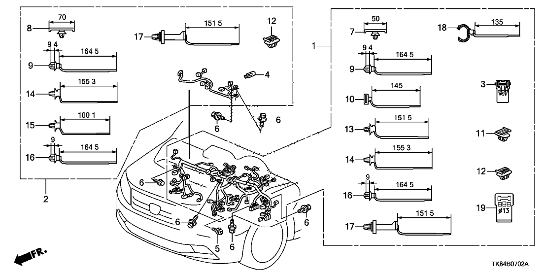 Honda New 2013 Fits Honda Odyssey Instrument Wire Harness, Part # 32117-TK8-A01