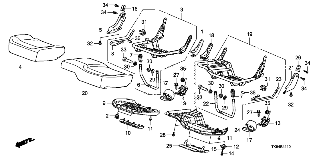 Honda New 2012-2013 Fits Honda Fit Pad & Trim, R. RR. Seat Cushion *B185L* (URBAN BLUE), Part # 82137-TK6-A51ZA