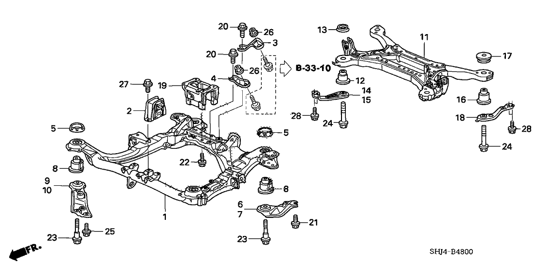 Honda New 2005-2006 Fits Honda Odyssey Front Sub-Frame, Part # 50200-SHJ-305