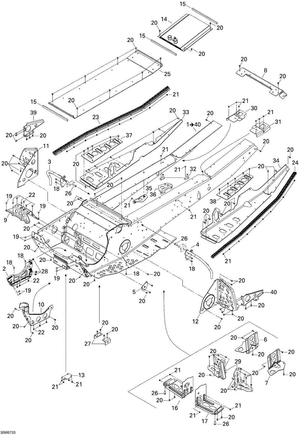 Fits 2003-2007 Ski-Doo MX Z 440 Racing / MX Z 440X Racing Models LH Bracket, OEM Part # 518323188