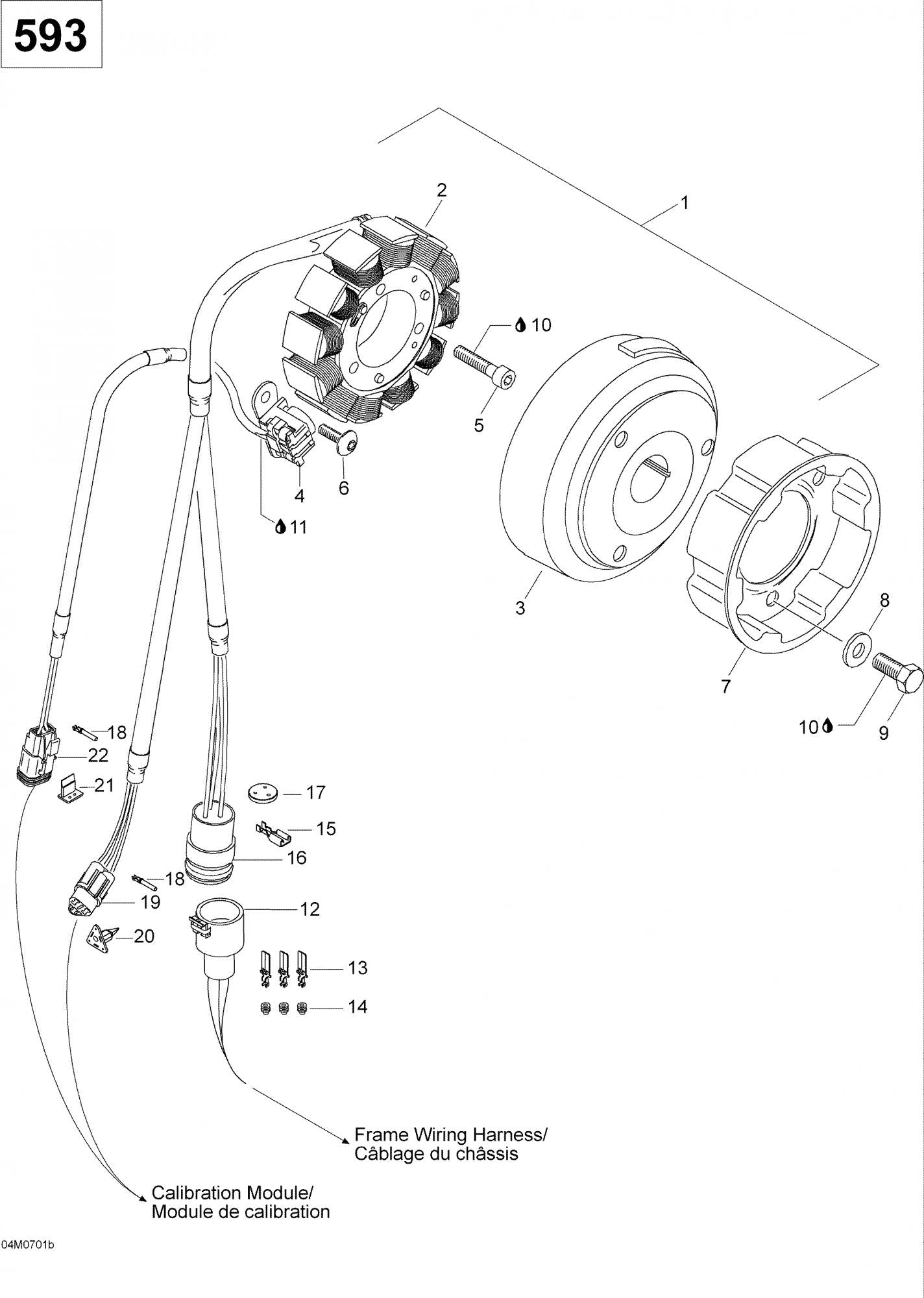 Fits 2003-2007 Ski-Doo Skandic 600 / Skandic Super Wide Track 500 F Models Flywheel, OEM Part # 410922950