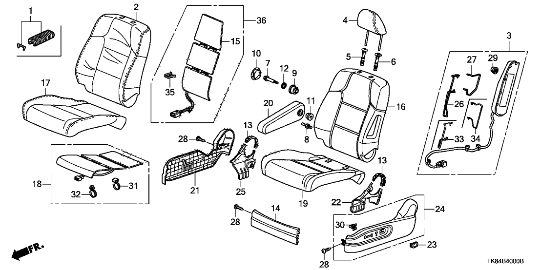 Honda New 2011-2013 Fits Honda Odyssey Cover, Left Front Seat Cushion Trim (Truffle) (Leather), Part # 81531-TK8-A61ZB