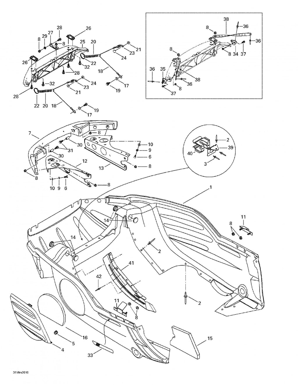 Fits 1999-2004 Ski-Doo Formula Deluxe 500/600/700 / Formula Deluxe 600/700 Models Hinge Side Plate, OEM Part # 517302176
