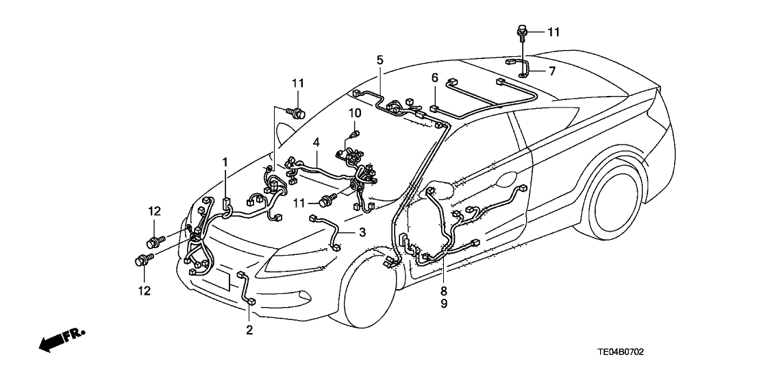 Honda New 2010 Fits Honda Accord Wire Harn,Audio Sub, Part # 32118-TE0-A02
