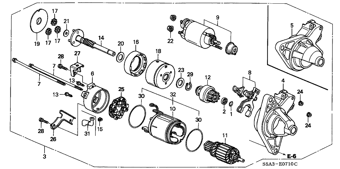 Honda New 1998-2005 Fits Honda Civic Armature, Part # 31206-P3F-003