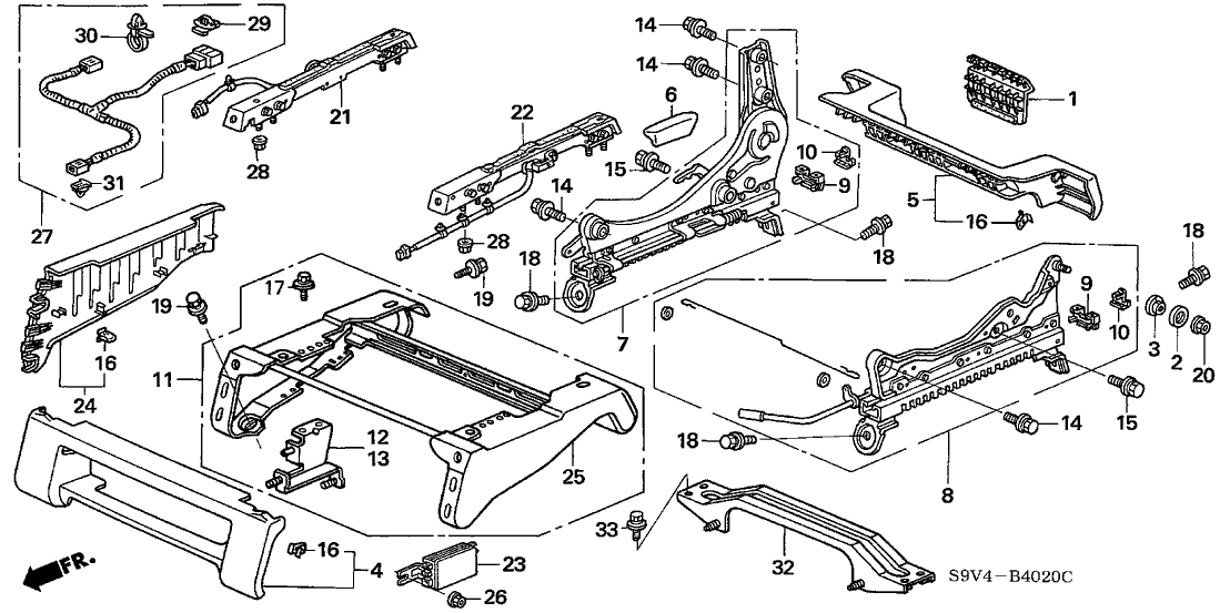 Honda New 2004 Fits Honda Pilot Riser Assy., R. FR. Seat *NH361L* (CF GRAY), Part # 81275-S9V-A41ZB