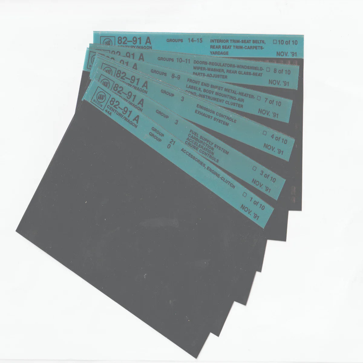 1982-1991 Buick Century Wagon "A" Parts Microfiche Catalog Slides