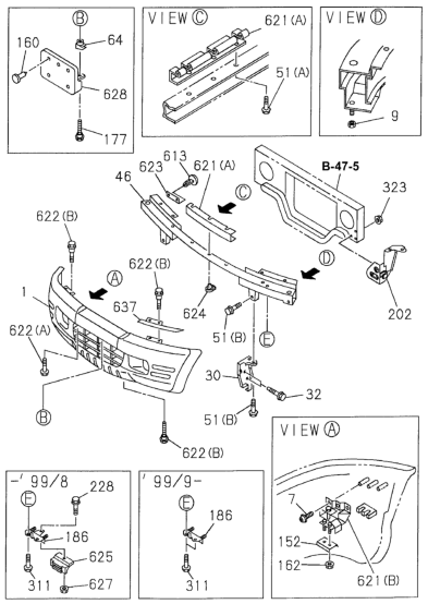 Honda New 2000-2002 Fits Honda Passport Garnish, FR., Part # 89722-17100