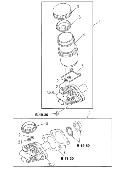 Honda New 1998-2001 Fits Honda Passport Repair Kit, Brake Master Cylinder, Part # 89717-89130