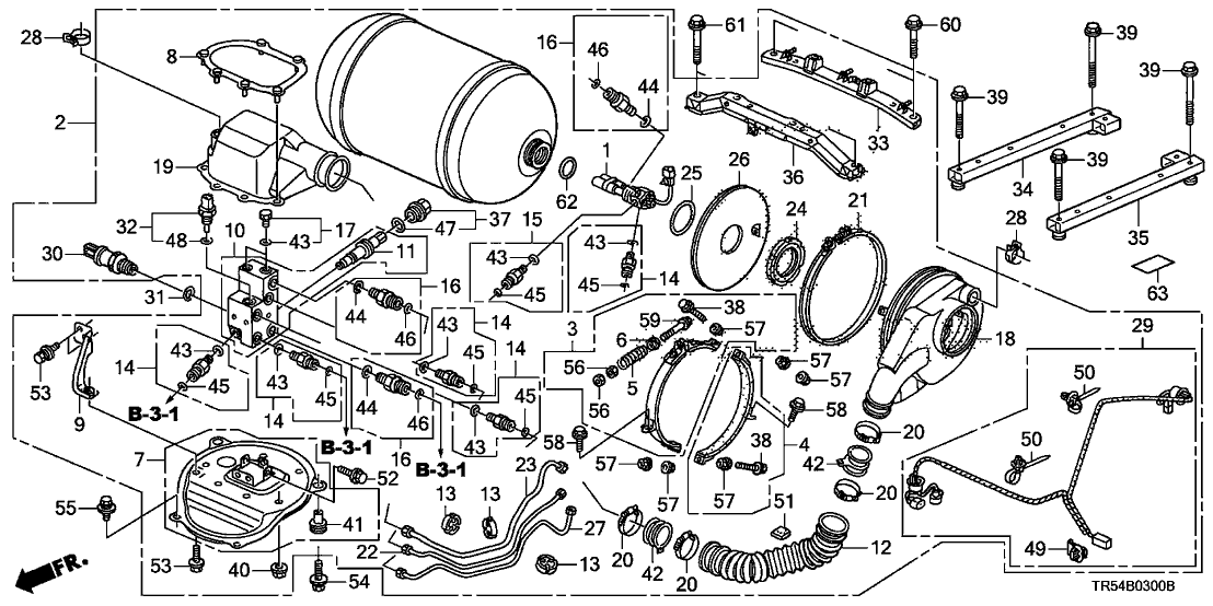 Honda New 2012 Fits Honda Civic Frame, FR. Tank, Part # 74690-TR5-A00