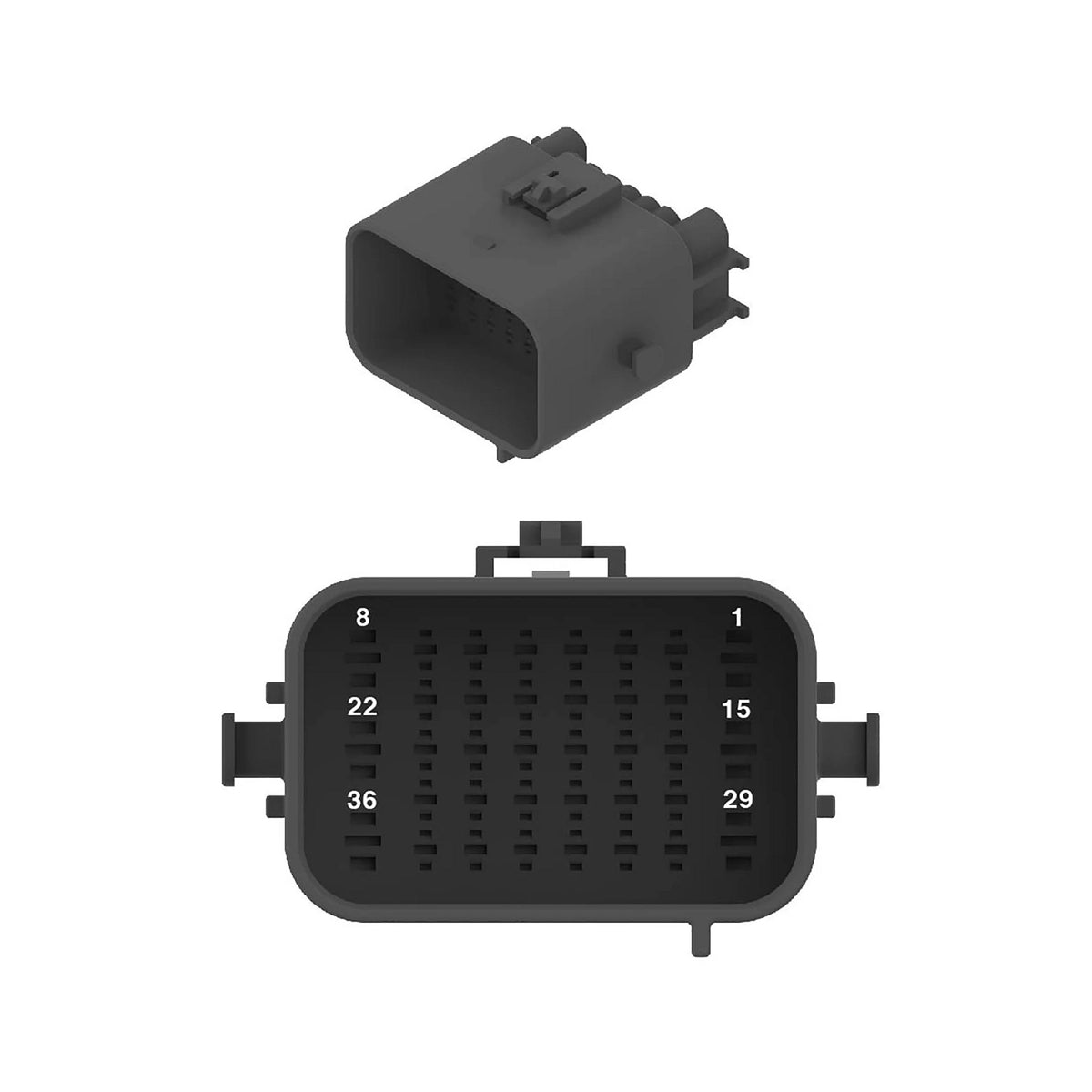 57M10370: Fits John Deere 57M10370 Black Internal Electrical Connector Housing, Cavities 36 – Genuine OEM