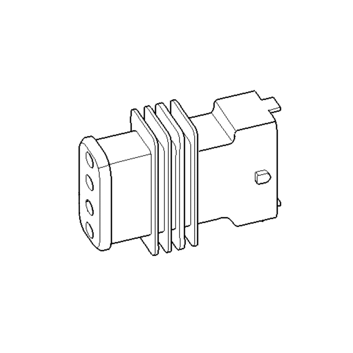 57M11354: Fits John Deere 57M11354 Black External Electrical Connector Housing, Cavities 4 – Genuine OEM