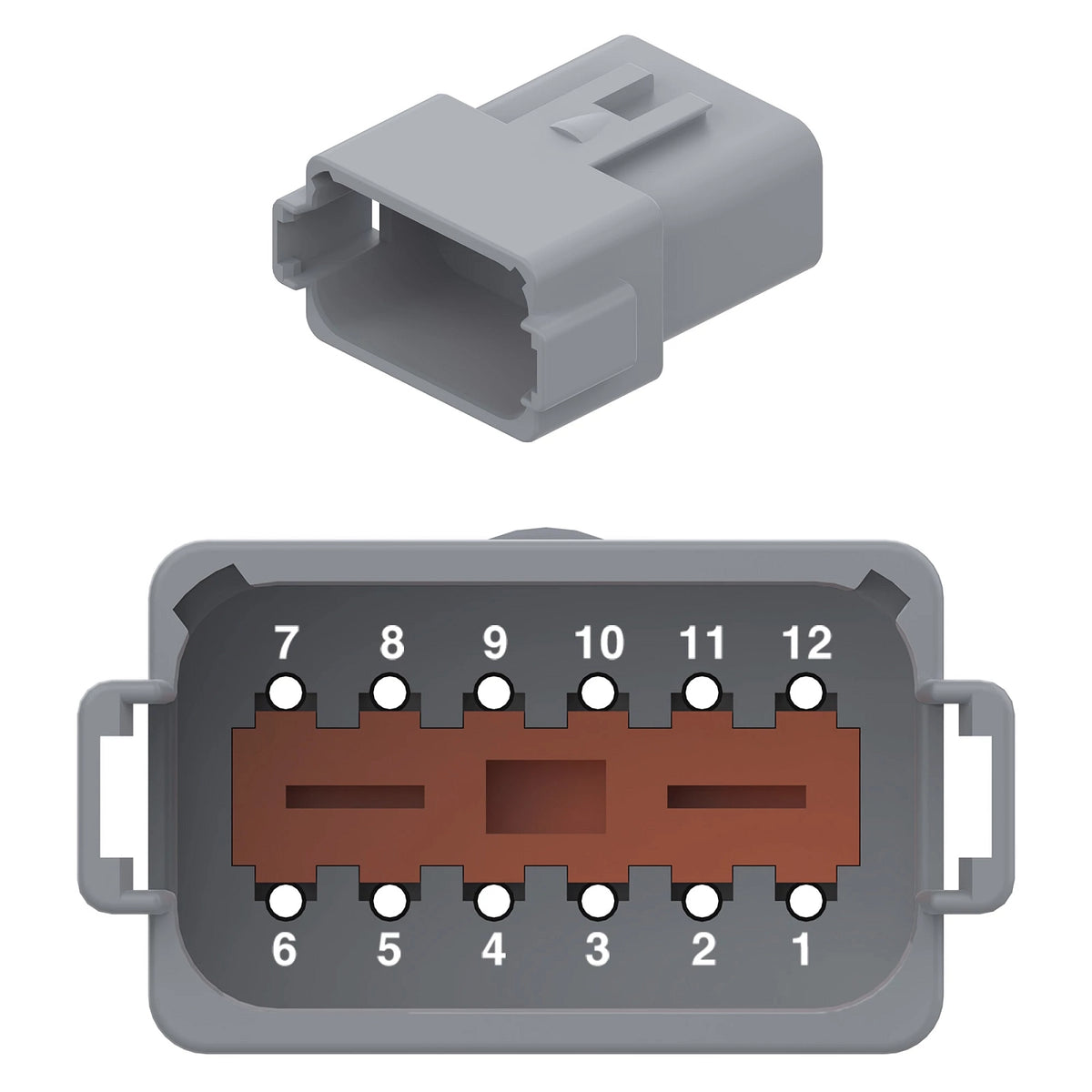 57M11395: Fits John Deere 57M11395 Gray External Electrical Connector Housing, Cavities 12 – Genuine OEM