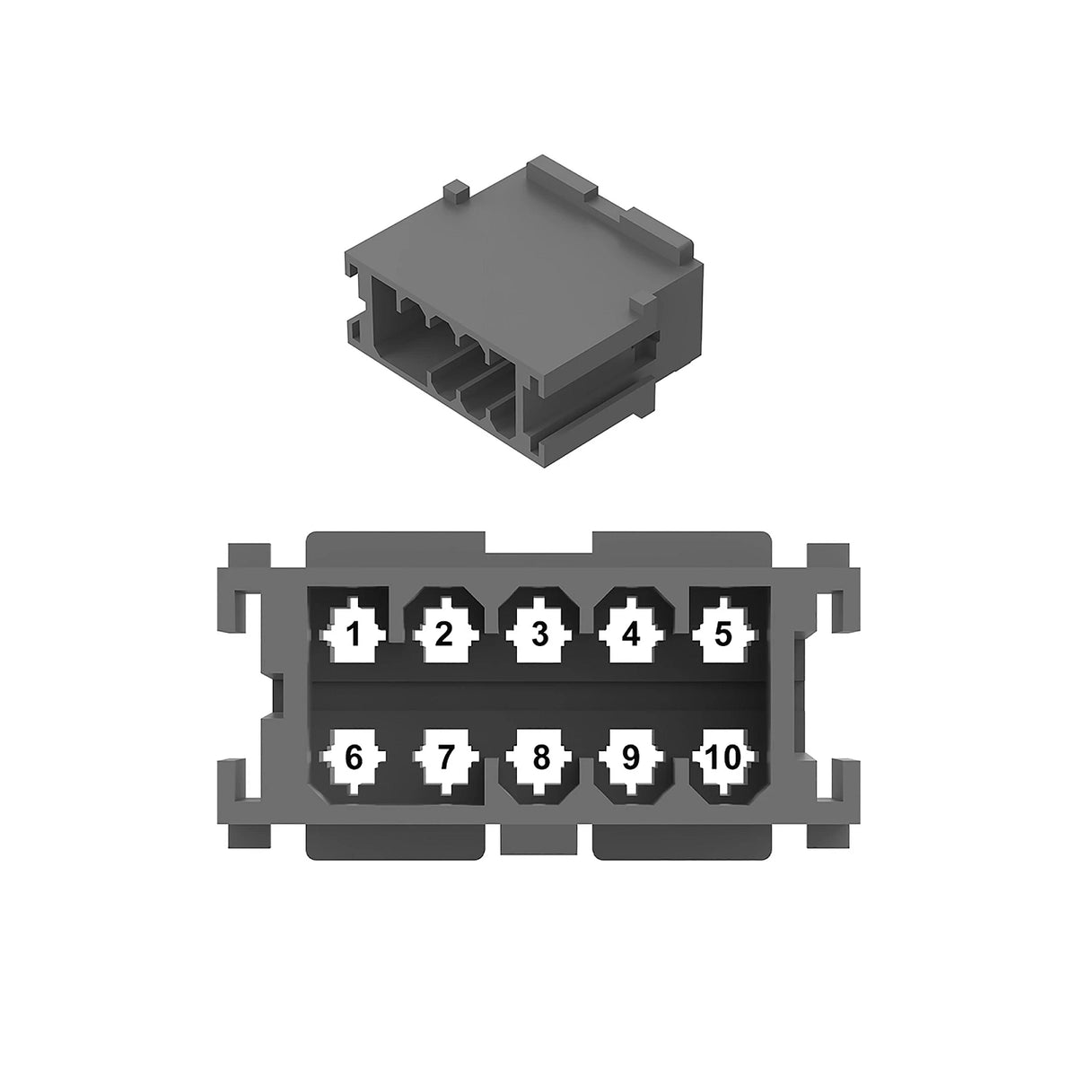 57M11903: Fits John Deere 57M11903 Black Electrical Connector Housing, Cavities 10 – Genuine OEM