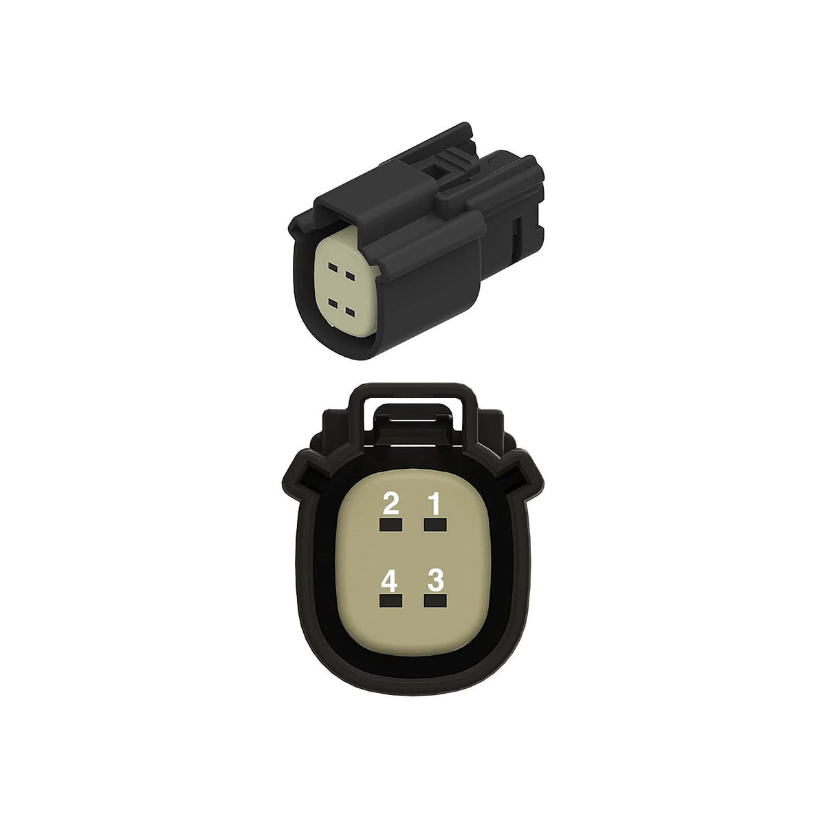 57M14116: Fits John Deere 57M14116 Black External Electrical Connector Housing, Cavities 4 – Genuine OEM