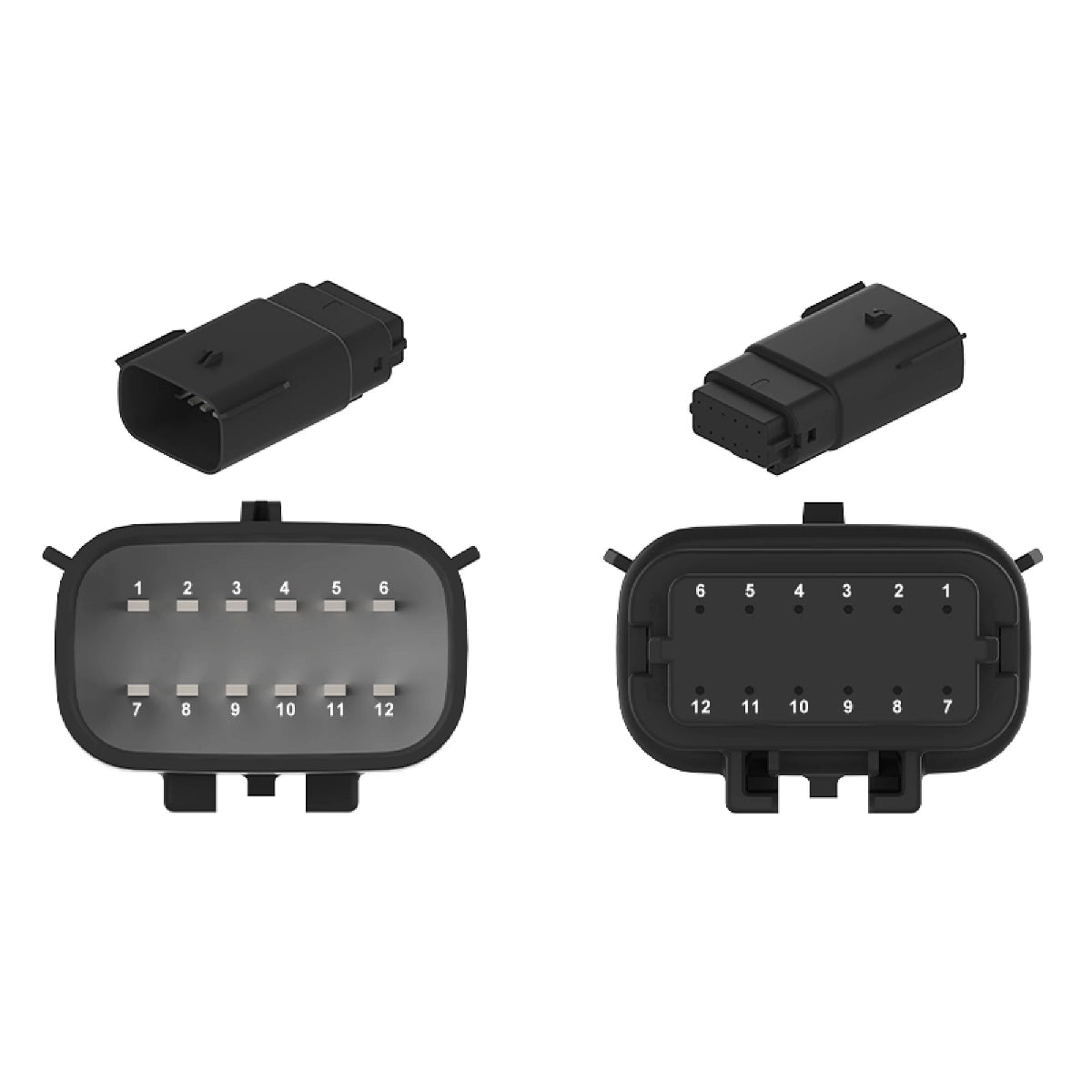 57M14596: Fits John Deere 57M14596 Black Internal Electrical Connector Housing, Cavities 12 – Genuine OEM