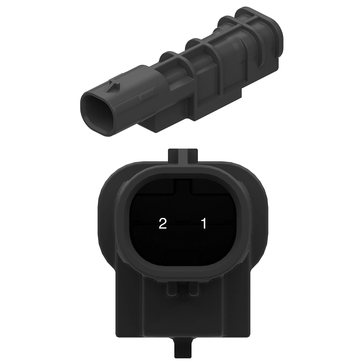 57M14728: Fits John Deere 57M14728 Black External Electrical Connector Housing, Cavities 2 – Genuine OEM