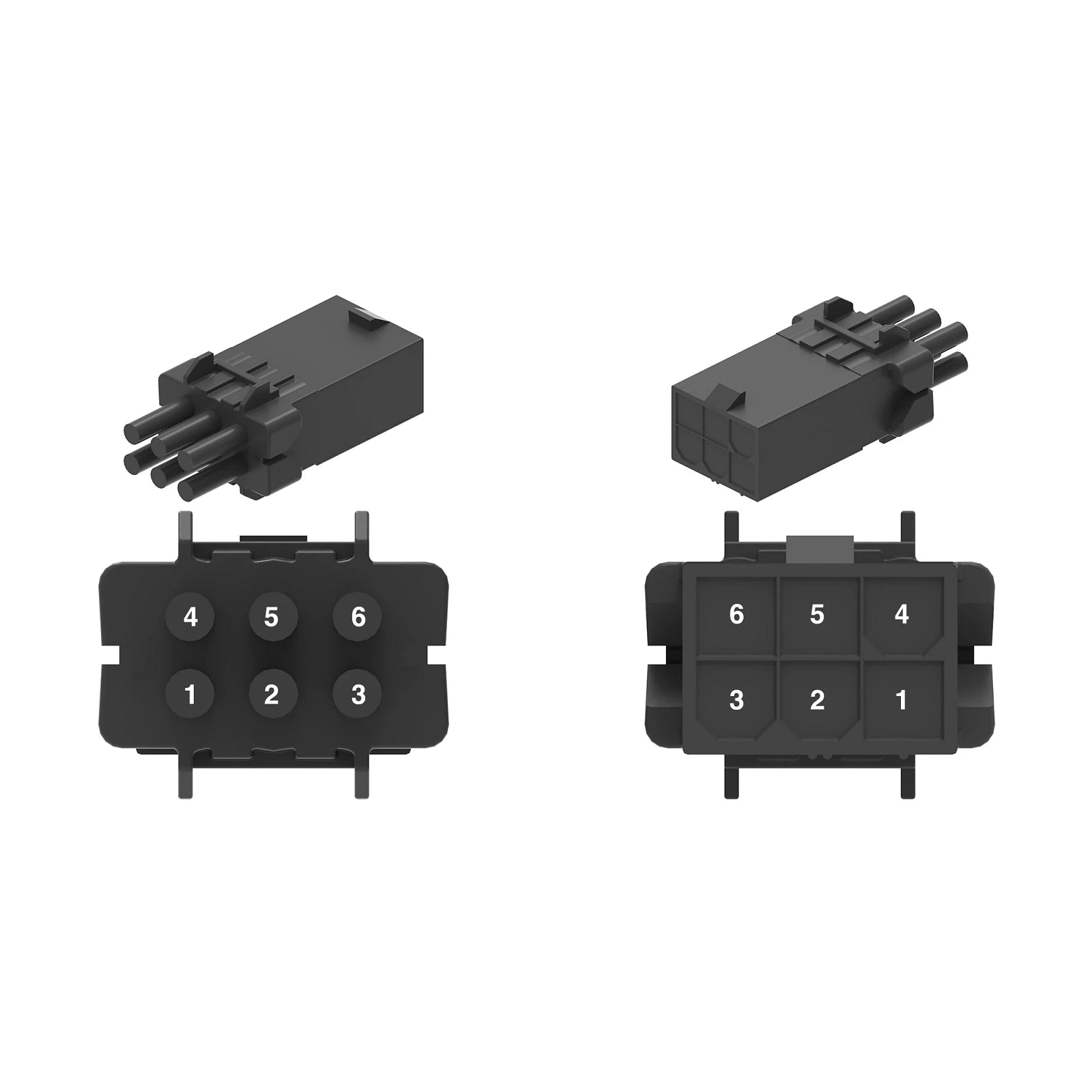 57M15944: Fits John Deere 57M15944 Black Internal Electrical Connector Housing, Cavities 6 – Genuine OEM