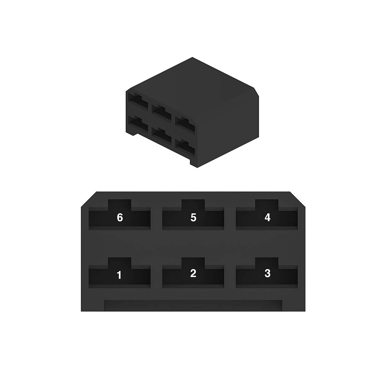 57M7058: Fits John Deere 57M7058 Black External Electrical Connector Housing, Cavities 6 – Genuine OEM